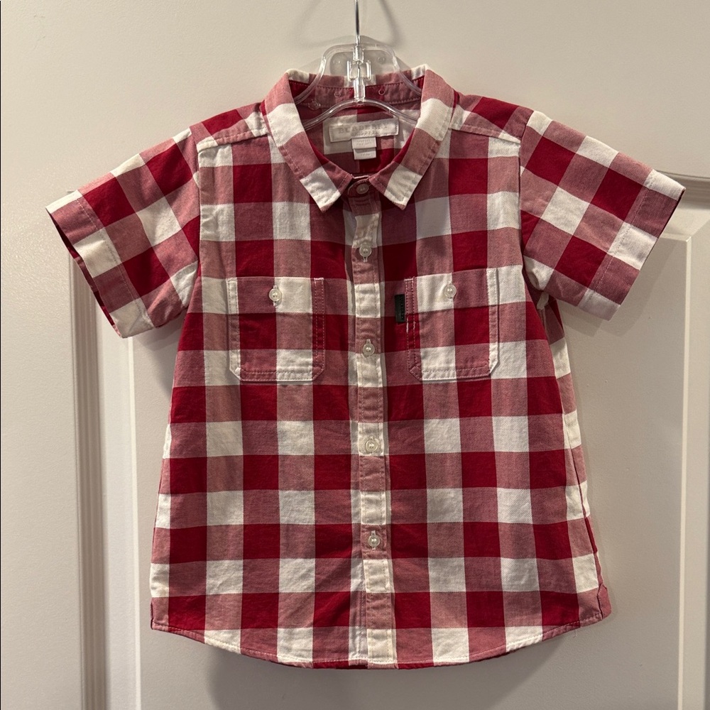 Burberry Kids Checkered Red and White Shirt size 3Y
